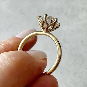 Solitaire Ring, Moissanite Engagement Ring, Round Solitaire Ring, 14k Solid Gold Ring, Anniversary Gift Ring, Bridal Ring, Personalized Gift