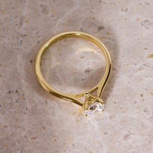 0.50ct, 1ct Moissanite Solitaire Ring, Round Engagement Ring, Promise Ring. 14k Gold Ring, Anniversary Gift, Bridal Ring, Personalized Gift
