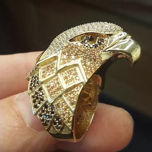 Eagle Ring, American Eagle Ring,  Animal Ring, 14K 18K Gold Eagle Ring,  Sterling Siver Ring, Unique ring, Handmade ring, Bird of prey ring
