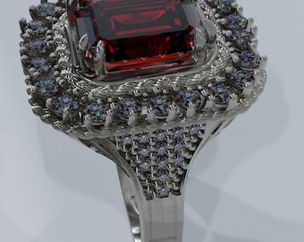 Handmade Ruby Ring: 925 Sterling Silver Turkish Ottoman Design