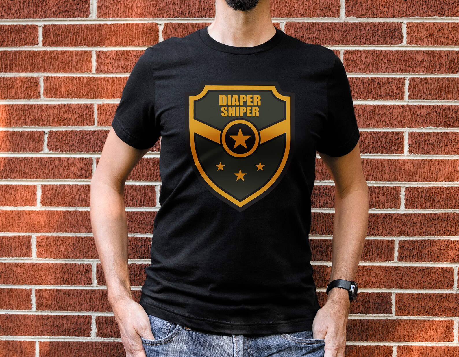 Diaper Sniper Army Shield Badge Pregnancy Announcement Baby Etsy