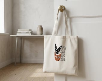 Comic cat tote bag Roses are red