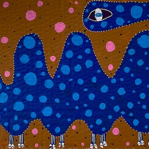 Camello divergente Obra de arte contemporánea original de Anna Margaretha Pettersson Acrílico sobre cartón reciclado 38*26 cm Arte animal caprichoso