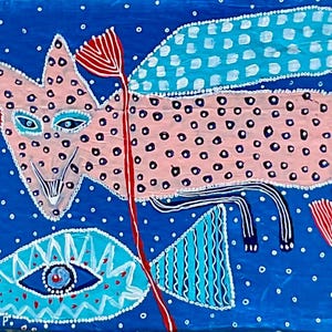 Vida marinha Arte original e caprichosa em papelão reciclado Arte de parede marinha Arte de parede divertida no oceano Decoração para casa Artista autista Neurodivergentart