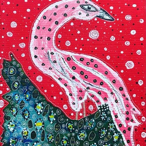Guisante. Obra de arte contemporánea original de Anna Margaretha Pettersson. Acrílico sobre cartón reciclado. 57*42 cm