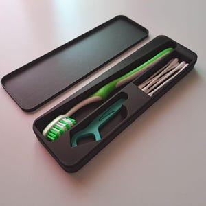 Minimalistische Zahnbürsten- und Pflegebox – Perfekt für Zahnbürsten, Zahnseidesticks & Wattestäbchen