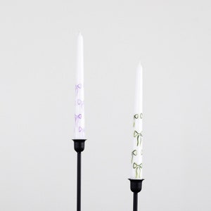 Hand Painted Mini Bow Taper Candles