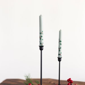 Handpainted Christmas Taper Candles, Customized for You Choose the