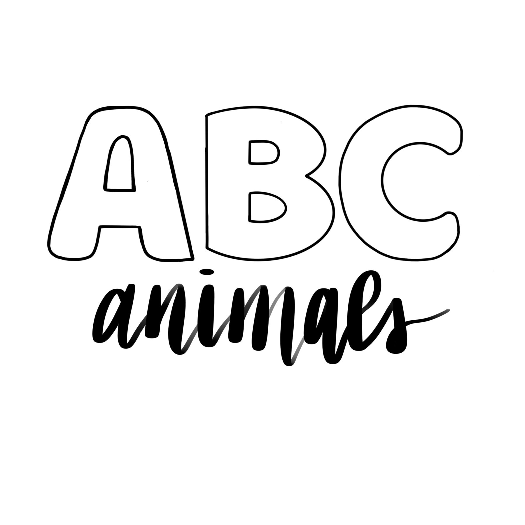 ABC Animal Card Coloring Pages Printable File to Make ABC Flipbook ...