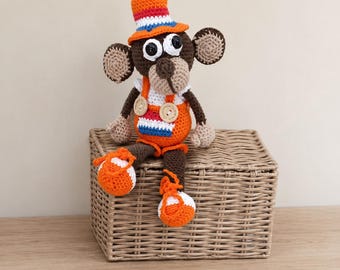 Schema per uncinetto Go Holland Scimmia PDF | Scimmia Amigurumi | Peluche arancione | Schema per uncinetto olandese