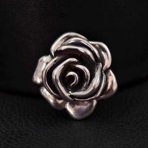 Sterling Silver Rose Pendant, Handmade Vintage Style Botanical Charm