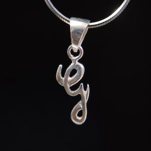 Lindo y delicado colgante con letra G en cursiva inicial de plata, colgante con letra G en cursiva, collar con colgante de plata de ley 925, regalo de cumpleaños