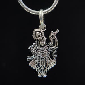 Shrinathji Lord Krishna Hindu God Pendant,925 sterling silver vintage Antique stylish Hindu idol Krishna shrinath ji Pendant,Krishna pendant
