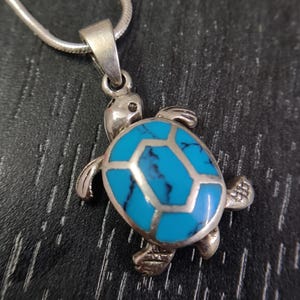 925 sterlingzilveren turkoois schildpad hanger, turkoois schildpad hanger, schildpad hanger, dierenliefhebber cadeau sieraden, uniseks ketting