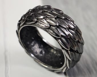 Vintage 925 Sterling Silver Angel Wing Ring - Size 8 US