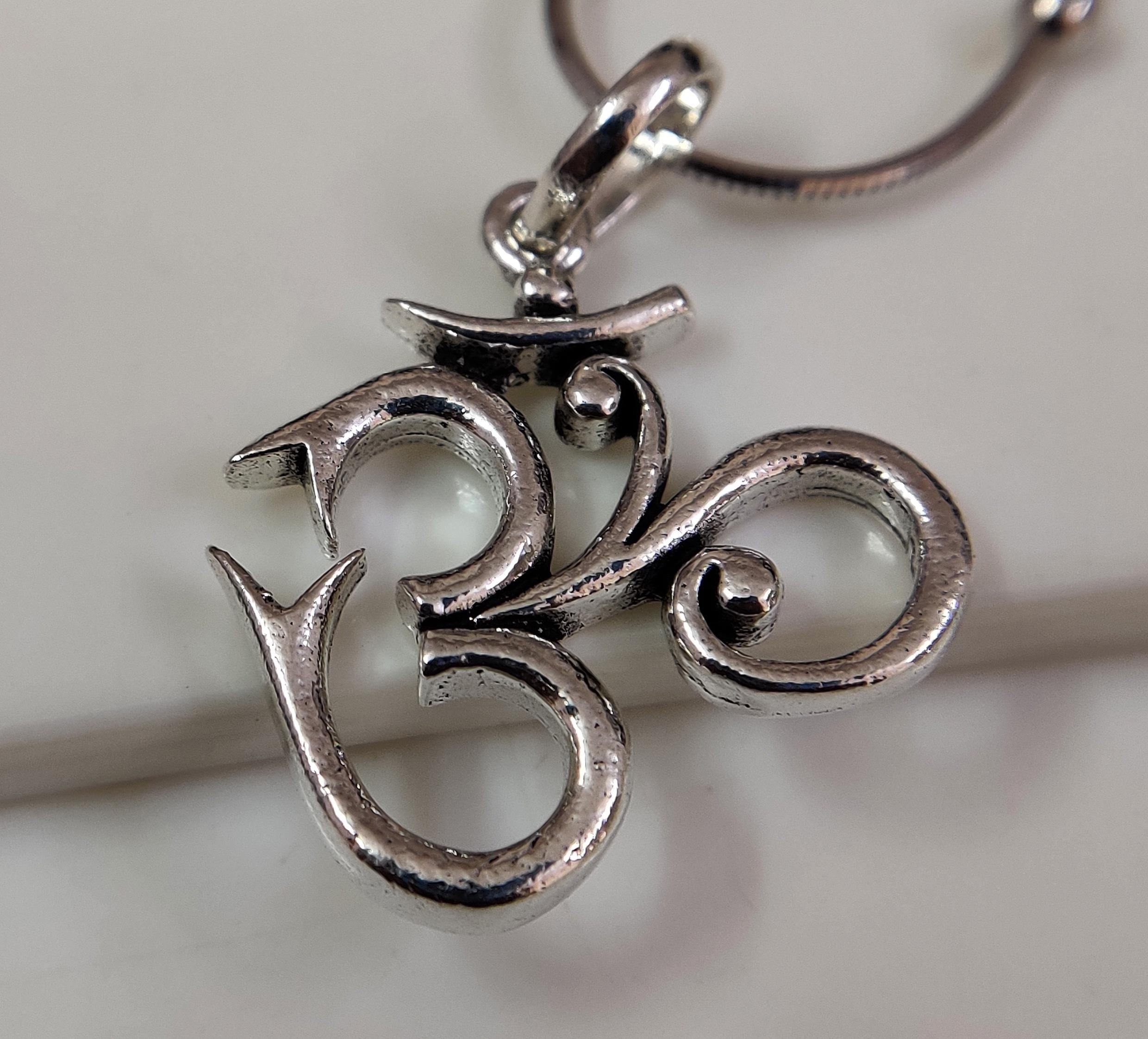 スターリングシルバー シヴァ神 OM ペンダント：ヨガ瞑想チャーム