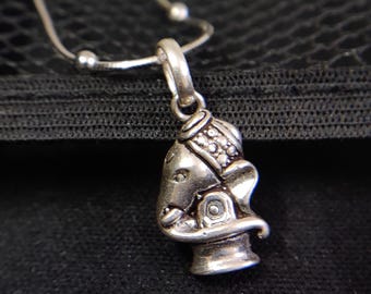 Pendentif Ganesha en argent sterling avec Shiva Linga - Bijoux Boho hindou