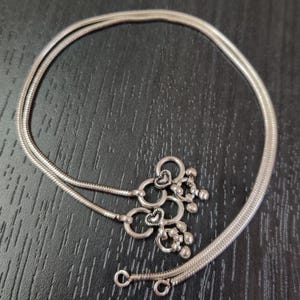 925 Sterling Silver Snake Chain Anklet, Dainty Snake Chain Dainty Pair Anklet, Handmade Minimalist Anklet Gift For Her, Girls anklet Gift