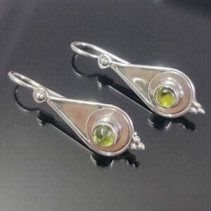 Natural Peridot Gemstone Earrings , 925 Sterling Silver Earrings, Round Shape Earrings, Beautiful Peridot Jewelry, Drop Dangle Earrings