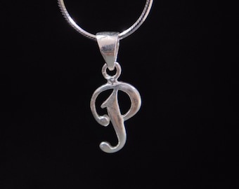 Gold Letter P Pendant, Letter Charm, Initial P Necklace, Alphabet