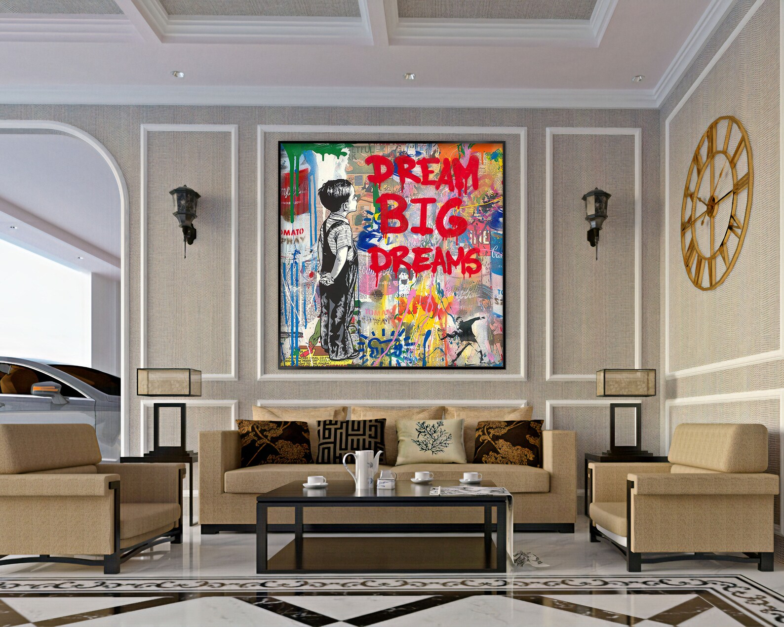 Street Art Painting Dream Big Dreams Positive Wall Art - Etsy