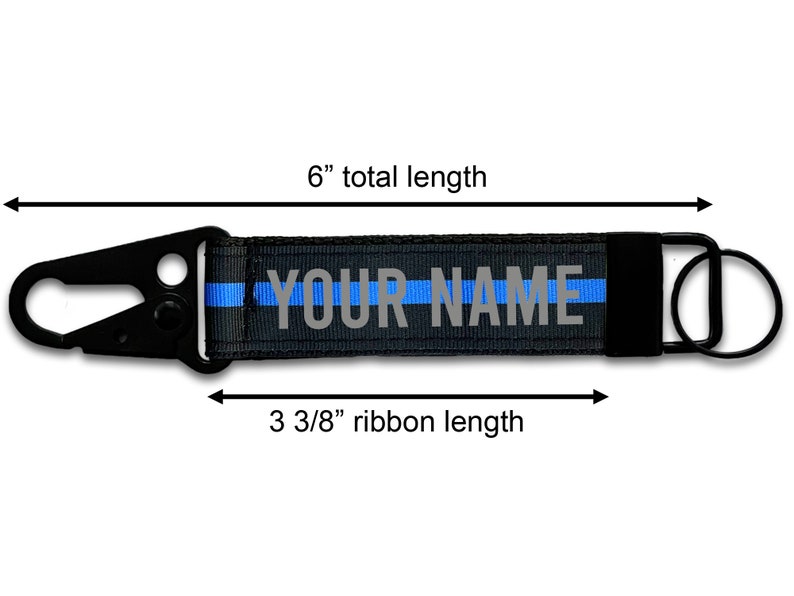 Police Thin Blue Line Keychain with Snap Hook Personalized with Your Name or Other Text immagine 5