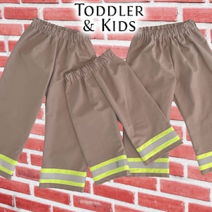 Firefighter Toddler Khaki Turnout Pants with Reflective Trim