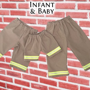 Firefighter Baby Khaki Turnout Pants with Reflective Trim