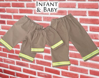 Firefighter Baby Khaki Turnout Pants with Reflective Trim