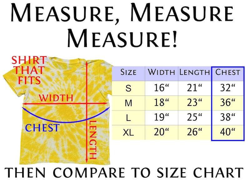 Measure, measure, measure! Comparison size chart for help in ordering correct size.