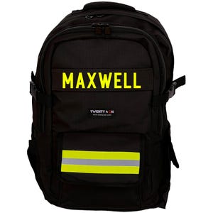 Personalized Firefighter Backpack & Computer Bag in Black with Your Name or Custom Text