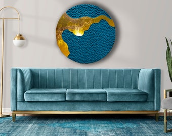 Colgante de pared de madera redondo / Escultura de pared de madera / Arte geométrico de madera / Decoración de pared de madera / Arte de pared de galería / Arte abstracto de madera
