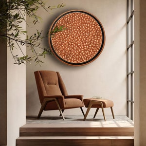 Round Wood Wall Sculpture - wall decoration with abstract design - Geometric Wood Art