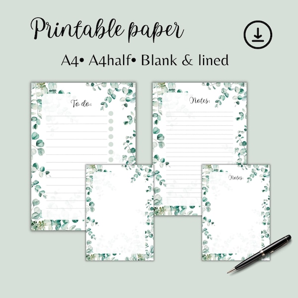 Printable paper•Lined note-taking paper• To -do•Printable boho notes•cute printable