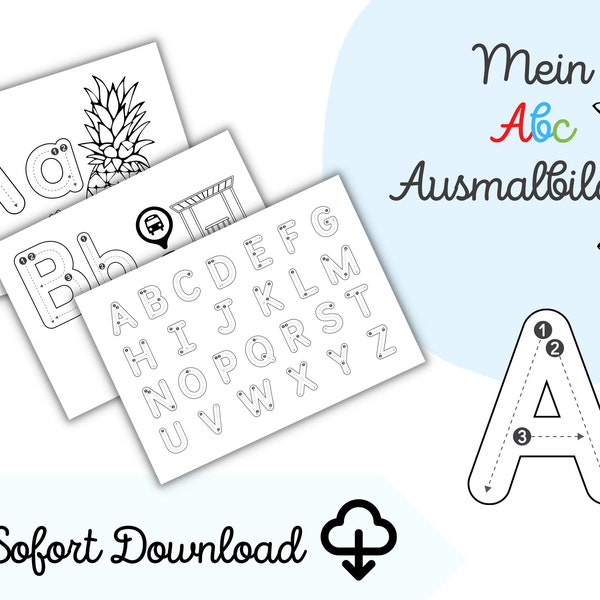 ABC pictures for coloring, printable, literacy, ABC book, learning alphabet, animals, kindergarten, school children, activities, preschool