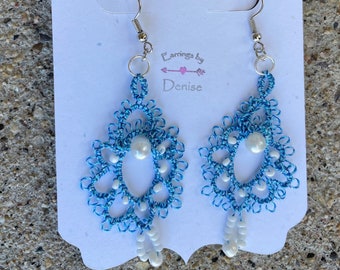 Teardrop Tatted Earrings