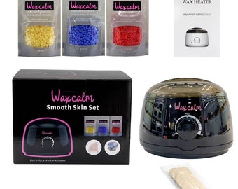 Waxcalm Smooth Skin Set - Waxing Machine with 3 Scented Wax Bean Bags          Honey, Chamomile, Strawberry