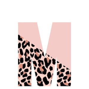 Gepard und Pink Alphabet Buchstaben, nur Großbuchstaben M, PNG Datei, Digitaler Download
