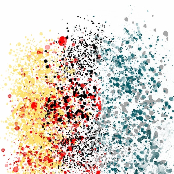 Paint Splatter, Red/Yellow, Black/Red, Teal/Gray, background, PNG, Digital file