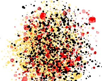 Paint Splatter, Red/Yellow/black, background, PNG, Digital file