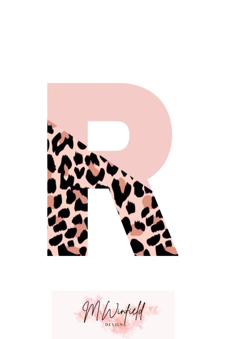 Prettycode R Print Cheetah and Pink Alphabet Letters, Upper Case R Only, PNG File, Digital ...