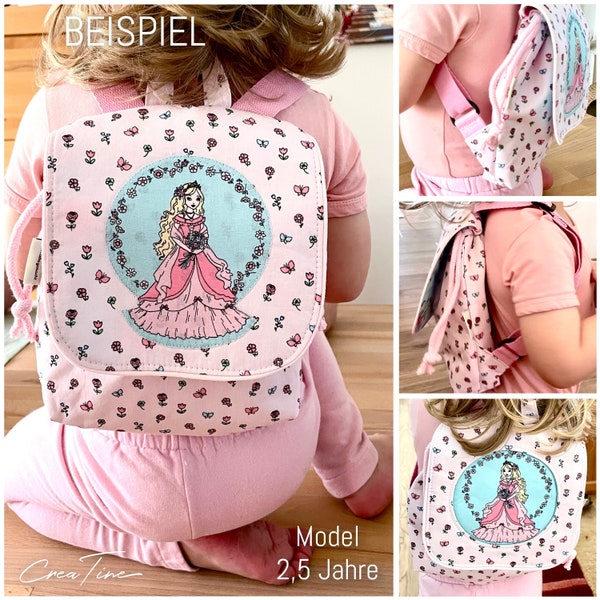 Kinderrucksack für Mädchen in rosa - Babyrucksack - Prinzessin - Tiere - Kita - Kindergarten - Geschenk ab 1 Jahr - Ostern