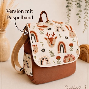 MINI children's backpack with woodland animals, personalized daycare backpack, nursery backpack, kindergarten backpack, Velcro closure, customizable, from 1 year old image 11