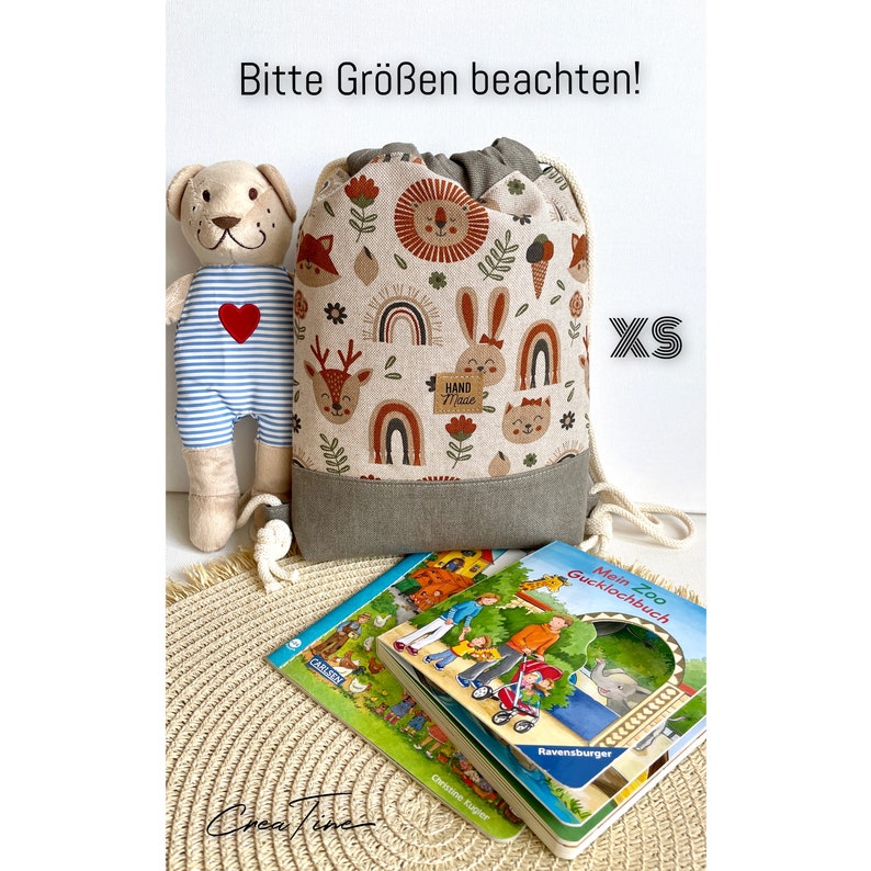 Shirtinstyle Turnbeutel Mit Tier-Motiv – Personalisierbar Mit Wunschnamen, 100% Baumwolle, Ca. 36 X 46 Cm
