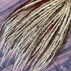 Rastas sintéticas rubias, Rastas sintéticas, Rastas de doble punta, Rastas texturizadas, Juego completo, Extensiones de rastas, Rastas de crochet