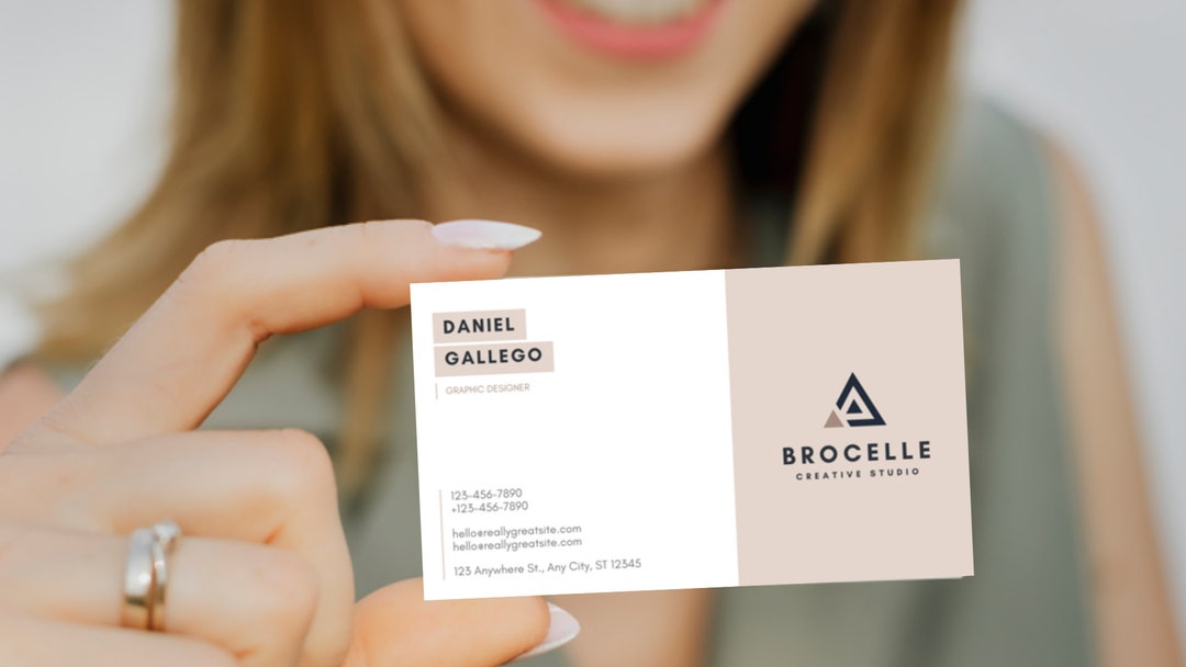 Elegant Business Card Template, DIY Printable Business Card, Small