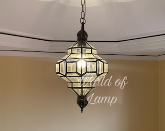 Handmade Copper Moroccan Pendant Light, Elegance Filigrain Suspension