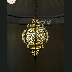 Brass handmade moroccan pendant light/brass lamp/moroccan brass light/handmade lamp vintage decor style/pendant lamp/Moroccan ceiling lamp