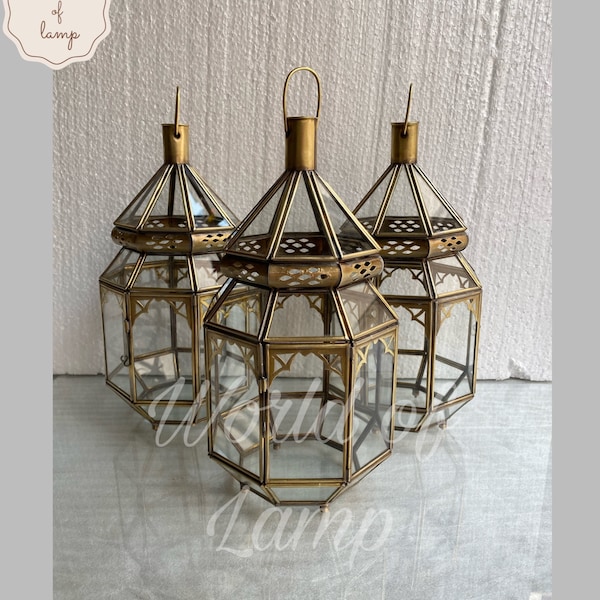 Brass candle holder/Vintage candle holder/Handmade moroccan decor style/Handmade candle lantern holder/morocco pendant light