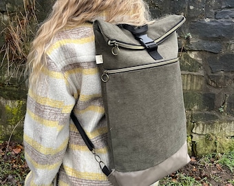 Roll Top Backpack “Olive”